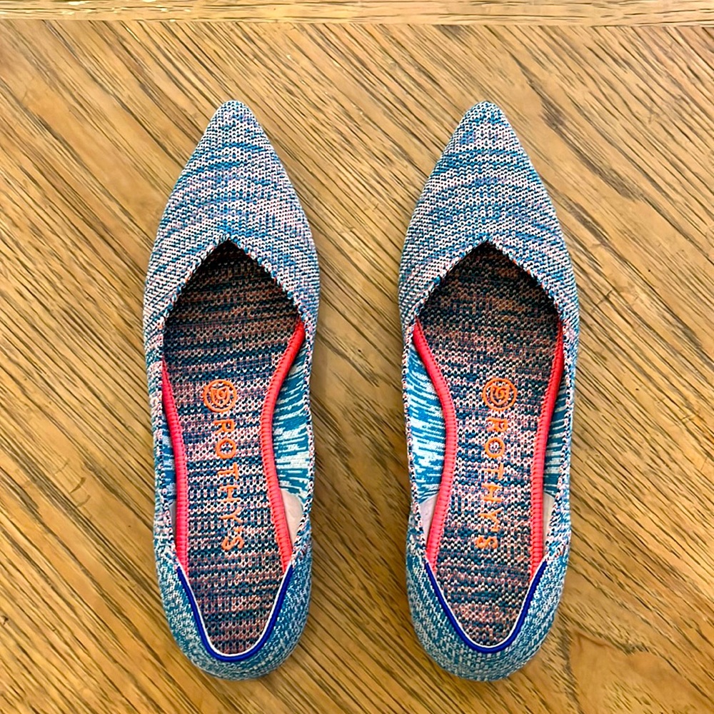 Rothy’s 7.5 Cotton Candy Pointer flat